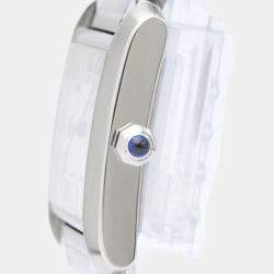 Cartier Silver Stainless Steel Tank Francaise W51002Q3 Men's Wristwatch 28 mm