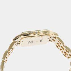 Pre Owned Cartier Silver Diamonds 18K Yellow Gold Panthere Women's Wristwatch 30 mm