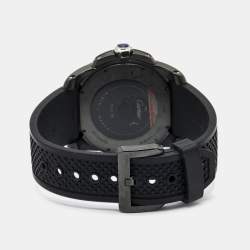 Pre Owned Cartier Black DLC Coated Stainless Steel Rubber Calibre de Cartier WSCA0006 Men's Wristwatch 42 mm