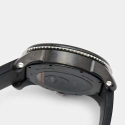 Pre Owned Cartier Black DLC Coated Stainless Steel Rubber Calibre de Cartier WSCA0006 Men's Wristwatch 42 mm