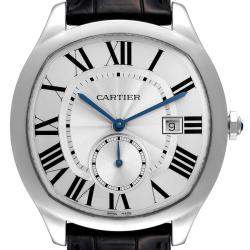 Cartier Silver Stainless Steel Drive WSNM0004 Men's Wristwatch 40 mm