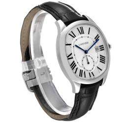 Cartier Silver Stainless Steel Drive WSNM0004 Men's Wristwatch 40 mm