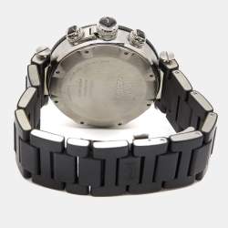 Pre Owned Cartier Black Stainless Steel Rubber Pasha Seatimer W31088U2 Men's Wristwatch 42 mm