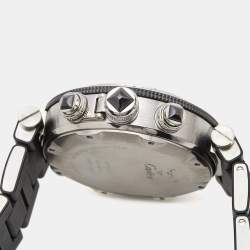 Pre Owned Cartier Black Stainless Steel Rubber Pasha Seatimer W31088U2 Men's Wristwatch 42 mm