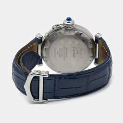 Pre Owned Cartier Cream Stainless Steel Leather Pasha de Cartier 1040 Automatic Men's Wristwatch 38 mm