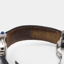 Pre Owned Cartier Cream Stainless Steel Leather Pasha de Cartier 1040 Automatic Men's Wristwatch 38 mm