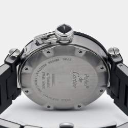 Pre Owned Cartier Black Stainless Rubber Pasha de Cartier Seatimer W3107702 Men's Wristwatch 40.5 mm 