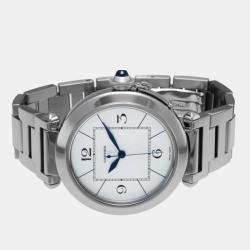 Cartier Silver 18k White Gold Pasha W30187M9 Automatic Men's Wristwatch 42 mm