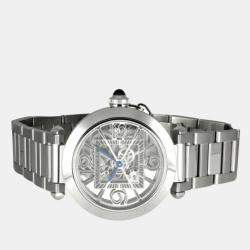 Cartier Transparent Stainless Steel Pasha WHPA0007 Automatic Men's Wristwatch 41 mm