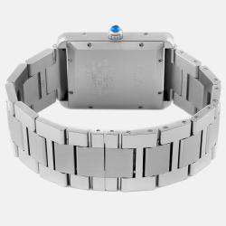 Pre Owned Cartier Tank Solo XL Silver Dial Automatic Steel Mens Watch W5200028 31.0 x 40.85 mm
