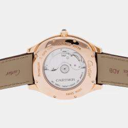 Cartier Silver 18k Rose Gold Drive De Cartier WGNM0005 Automatic Men's Wristwatch 40 mm