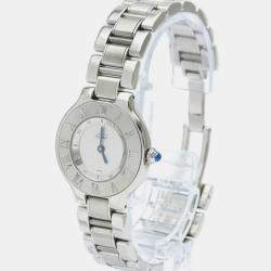 Pre Owned Cartier Silver Stainless Steel W10110T2 Must 21 W10110T2 Men's Wristwatch 31 mm