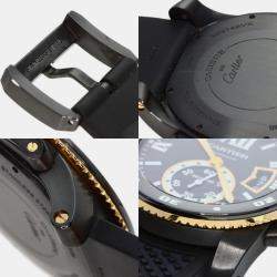 Cartier Black 18k Rose Gold And Stainless Steel Calibre de Cartier W2CA0004 Automatic Men's Wristwatch 42 mm