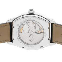 Cartier Silver Platinum Tortue W1540551 Automatic Men's Wristwatch 34 mm