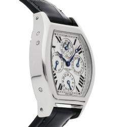 Cartier Silver Platinum Tortue W1540551 Automatic Men's Wristwatch 34 mm