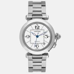 Cartier Pasha C Midsize White Dial Automatic Steel Mens Watch W31074M7 35 mm