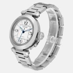 Cartier Pasha C Midsize White Dial Automatic Steel Mens Watch W31074M7 35 mm