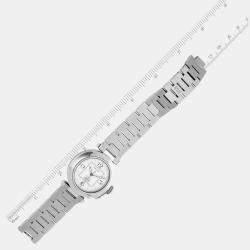 Cartier Pasha C Big Date Midsize Steel White Dial Mens Watch W31055M7