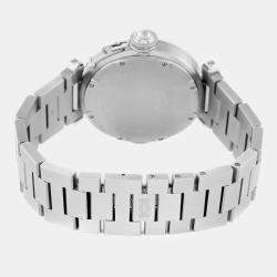 Cartier Pasha C Big Date Midsize Steel White Dial Mens Watch W31055M7