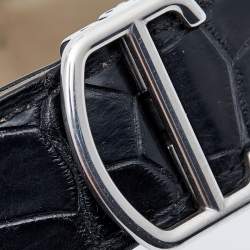 Pre Owned Cartier Silver Stainless Steel Alligator Tank MC W5330003 Men's Wristwatch 35 mm