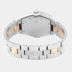 Cartier Roadster Steel Yellow Gold Silver Dial Men's Watch 38 mm