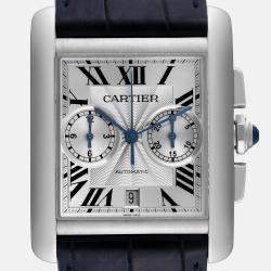 Cartier Tank MC Silver Dial Automatic Chronograph Men's Watch 34.3 mm