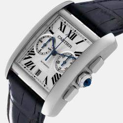 Cartier Tank MC Silver Dial Automatic Chronograph Men's Watch 34.3 mm