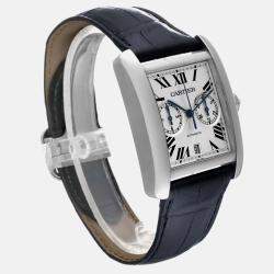 Cartier Tank MC Silver Dial Automatic Chronograph Men's Watch 34.3 mm