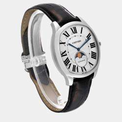 Cartier Drive Silver Dial Moonphase Steel Men's Watch 40 mm