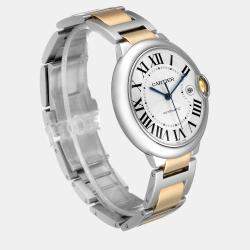 Cartier Ballon Bleu Silver Dial Steel Yellow Gold Men's Watch 42.1 mm