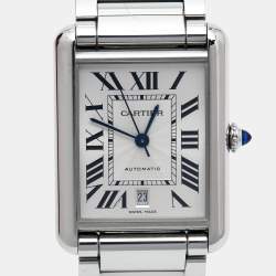 Pre Owned Cartier Silver Stainless Steel Tank Must WSTA0053 Men's Wristwatch 31 mm