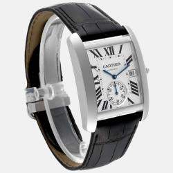 Cartier Tank MC Silver Dial Steel Men's Watch W5330003 34.3 x 44 mm