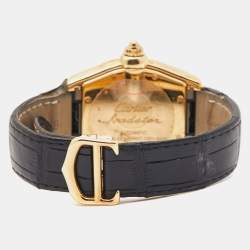 Pre Owned Cartier White Yellow Gold Roadster Automatic Men's Wristwatch