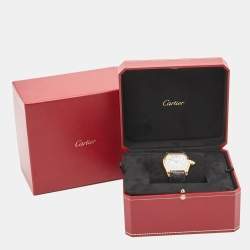 Pre Owned Cartier White Yellow Gold Roadster Automatic Men's Wristwatch