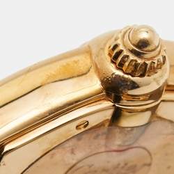 Pre Owned Cartier White Yellow Gold Roadster Automatic Men's Wristwatch
