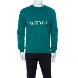 Carven Teal Green Cotton Cutout Detail Sweatshirt L