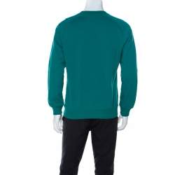 Carven Teal Green Cotton Cutout Detail Sweatshirt L