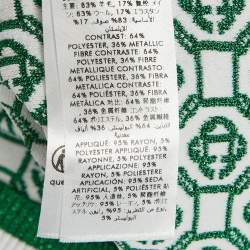 Pre Owned Casablanca Green Logo Lurex Jacquard Polo T-Shirt S