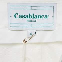 Casablanca White Textured Cotton Shorts XXL