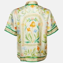 Pre Owned Casablanca Tennis Club Printed Silk L'Arche Fleurie Shirt M