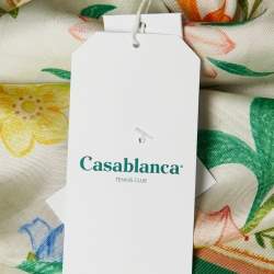 Pre Owned Casablanca Tennis Club Printed Silk L'Arche Fleurie Shirt M