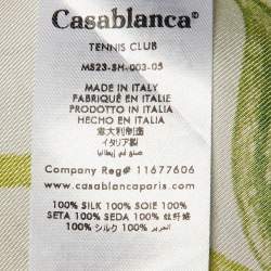 Pre Owned Casablanca Tennis Club Printed Silk L'Arche Fleurie Shirt M