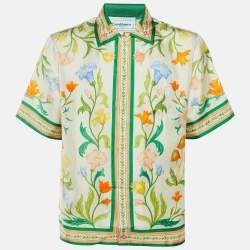 Pre Owned Casablanca Tennis Club Printed Silk L'Arche Fleurie Shirt M