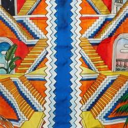 Pre Owned Casablanca Multicolor Escalier Infini Print Silk Short Sleeve Shirt M