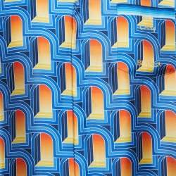 Casablanca Blue L'arche de Nuit Silk Cuban Collar Shirt L