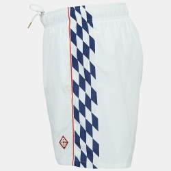 Casablanca White Printed Synthetic Track Shorts L