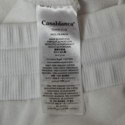 Casablanca White 3D Logo Print Cotton Drawstring Sweatshorts L