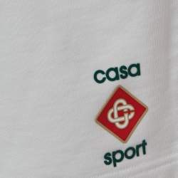 Casablanca White 3D Logo Print Cotton Drawstring Sweatshorts L