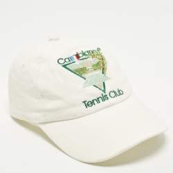 Pre Owned Casablanca White Tennis Club Embroidered Cotton Cap S