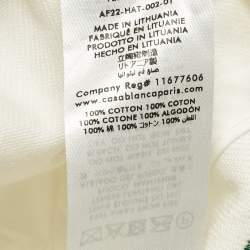 Pre Owned قبعة قطنية بيضاء مطرزة لنادي التنس من كازابلانكا بحجم صغير